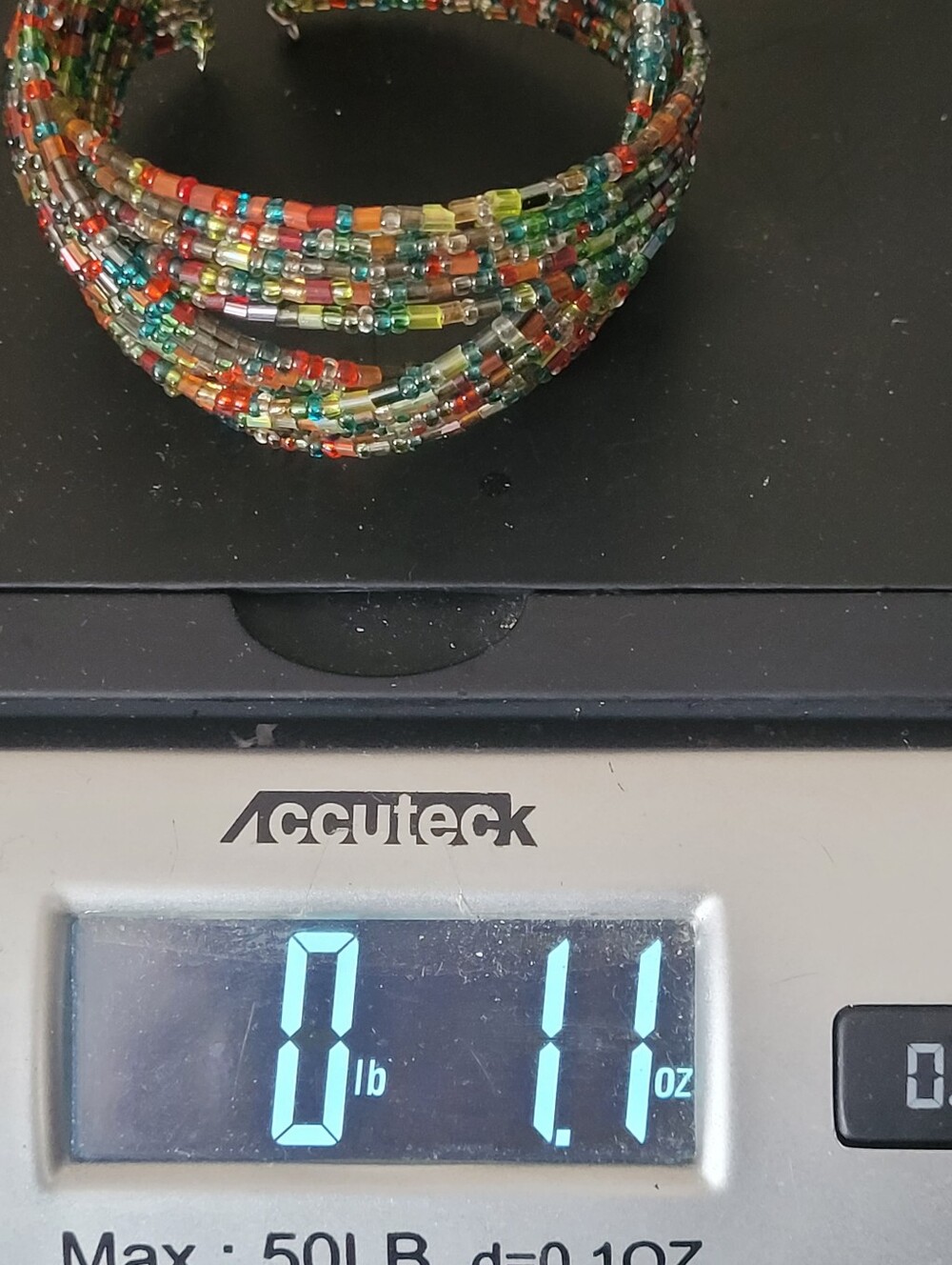 Multi-Color Seed Bead Cuff Bracelet - Picture 4 of 4